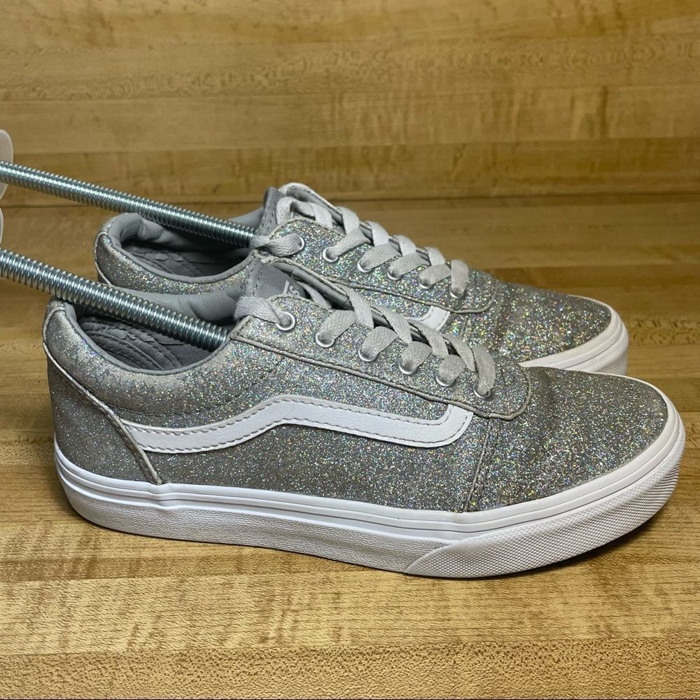 Vans Old Skool Lurex Glitter-Silver Shoes Size Womens 4.5 Youth 3